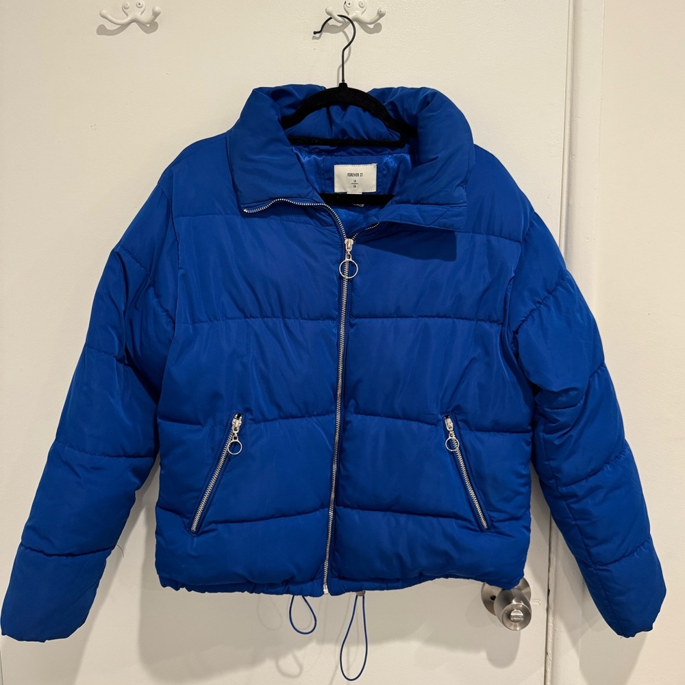 Forever 21 Blue Puffer Jacket
